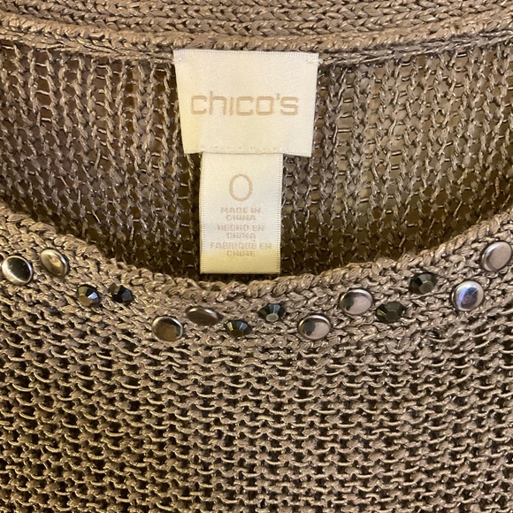 $10 ❌ SEND OFFER ❌ Chicos Loose Knit Sweater w/ Embellishments - Picture 4 of 5